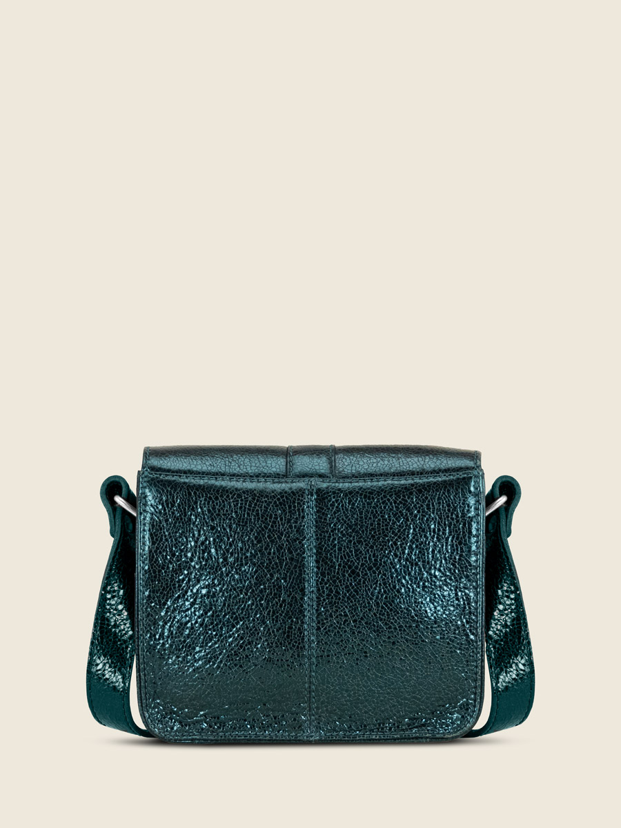 shimmering-green-leather-mini-shoulder-bag-lessentiel-minuit-back-view-m21-m-gr