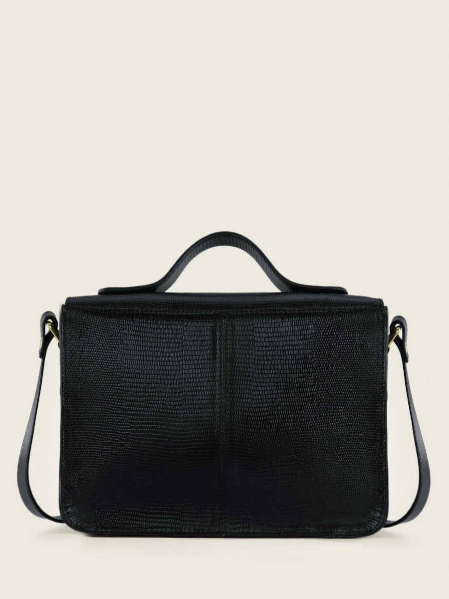 jet-black-leather-handbag-mademoiselle-george-1960-paul-marius-back-view-picture-w05-l-b