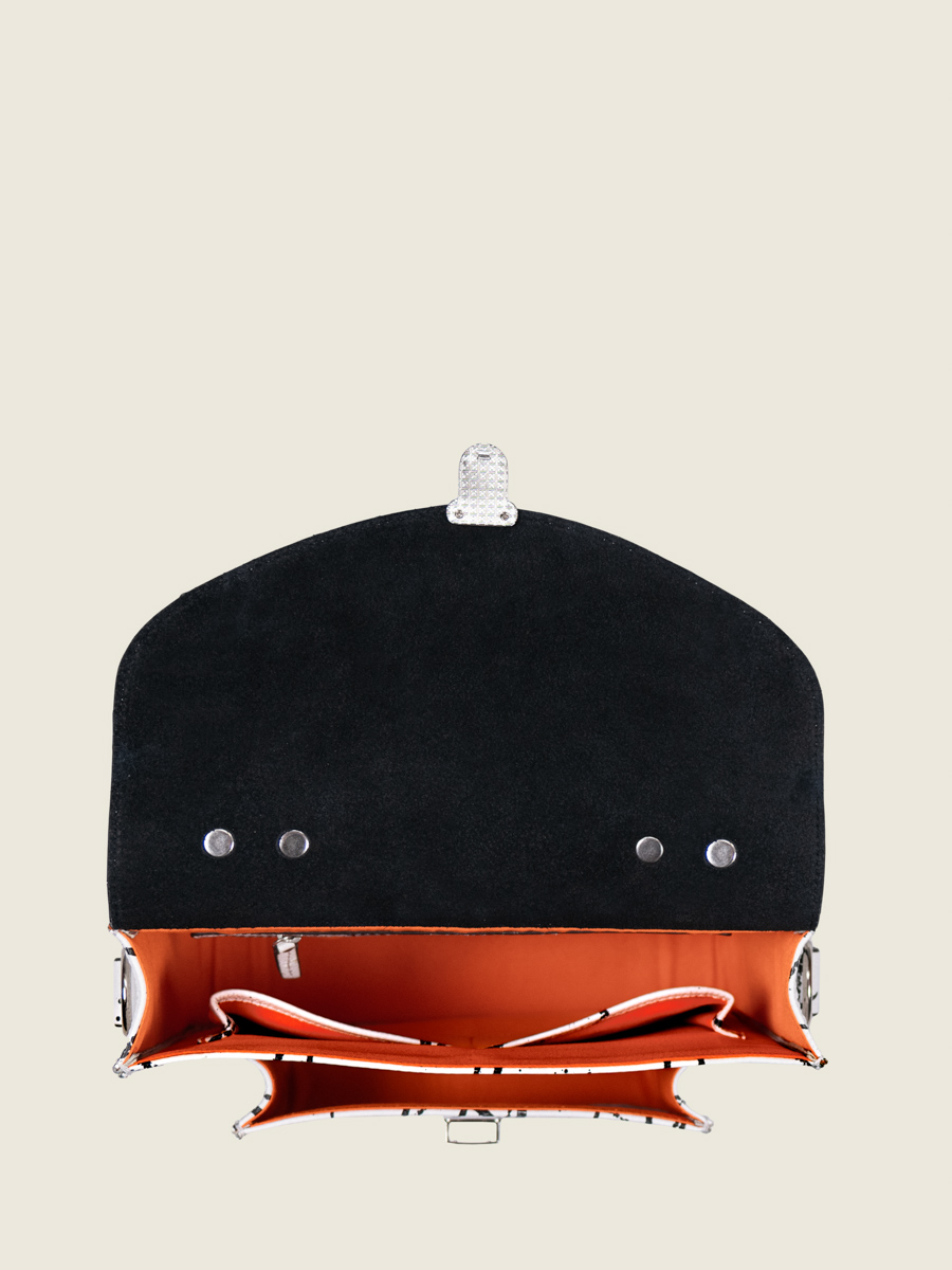 cross-body-bag-leather-white-black-orange-mademoiselle-george-n2-arty-01-inside-view-w105-art1-b-w