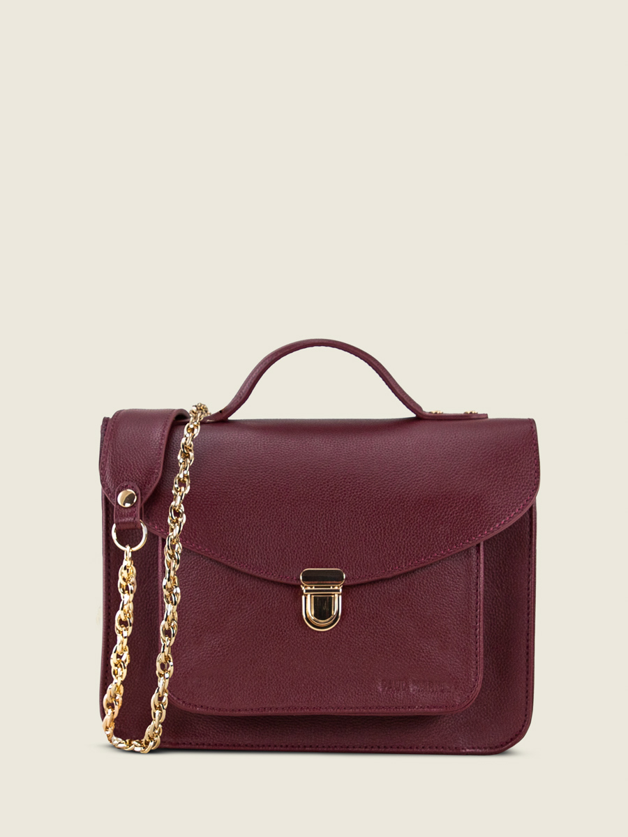cross-body-bag-leather-mademoiselle-george-n2-burgundy-front-view-w105-p