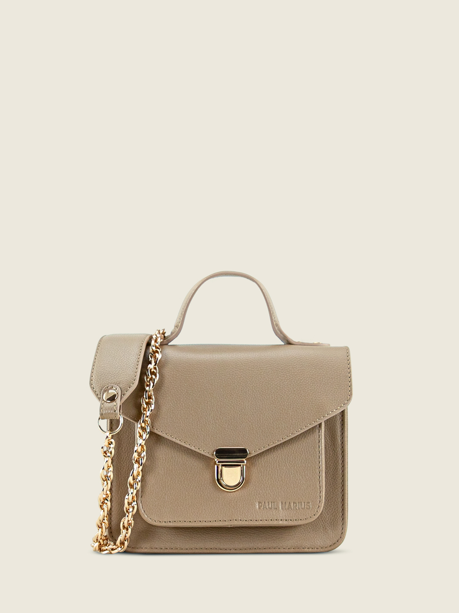mini-cross-body-bag-leather-mademoiselle-george-xs-n2-taupe-front-view-w105xs-bei