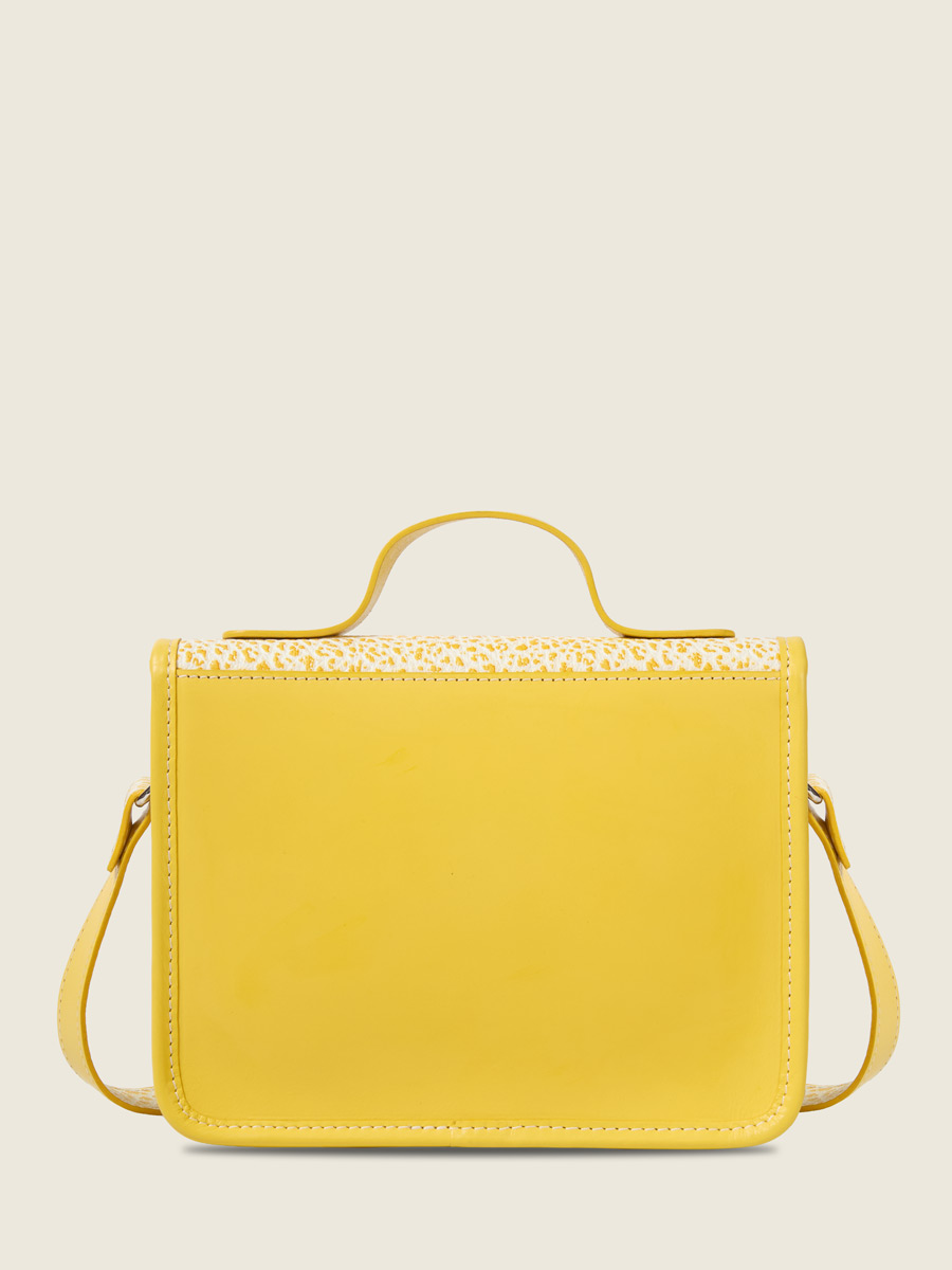 Yellow leather handbag Mademoiselle George - Citronnade inside view