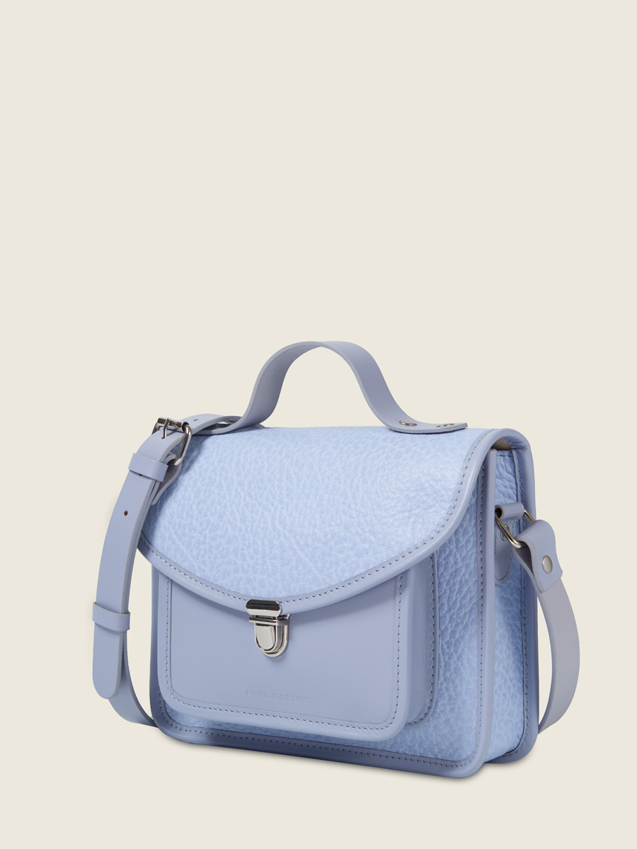 Purple leather handbag Mademoiselle George - Lavender back view