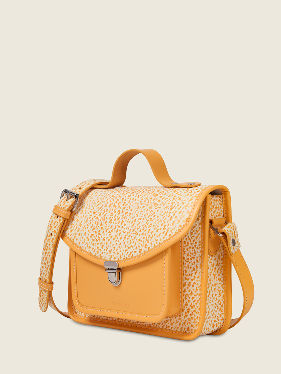Orange leather handbag Mademoiselle George - Orangeade back view