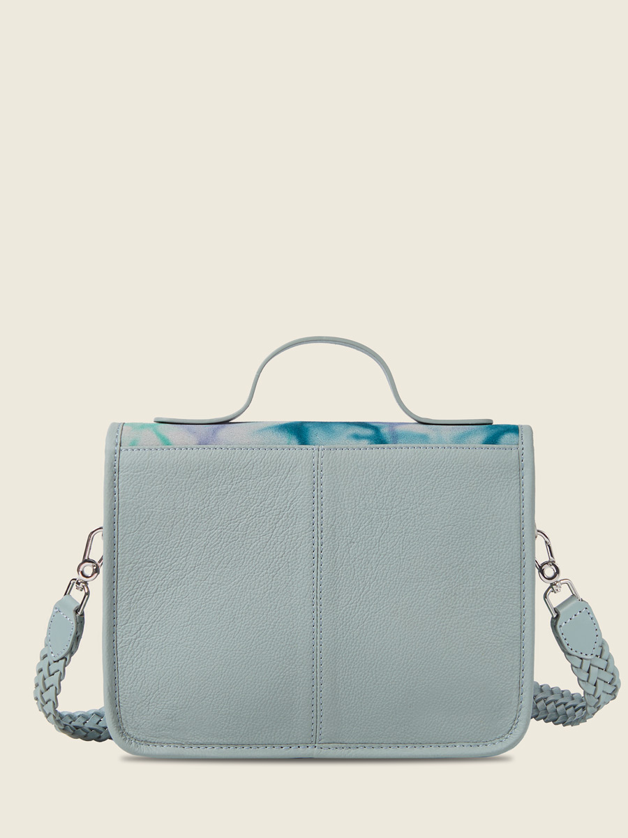 Blue leather handbag Mademoiselle George - Tie & Dye Blue inside view