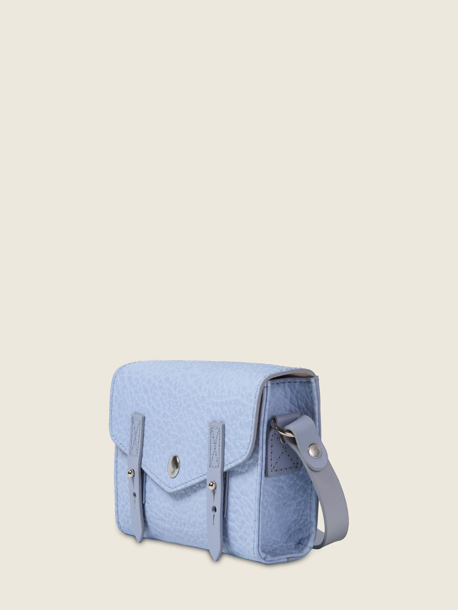 Small purple leather crossbody bag LeMini Indispensable - Lavender back view