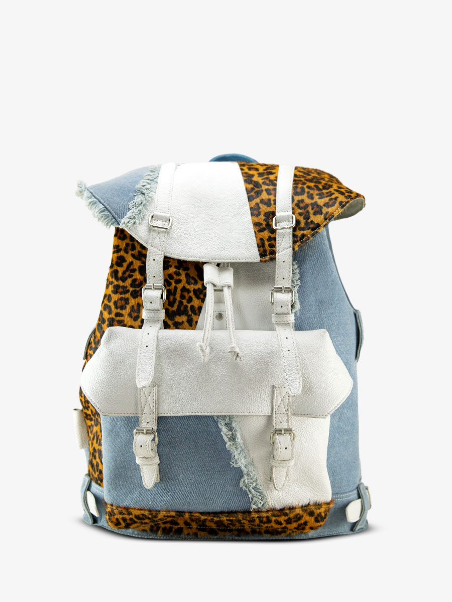 white-leopard-leather-backpack-for-women-front-view-picture-monlegionnaire-chimere-denim-white-paul-marius-bbp-ch-w-denim