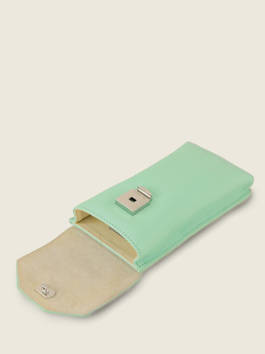 green-leather-phone-bag-for-women-eva-pastel-mint-paul-marius-back-view-picture-m71-pt-gr