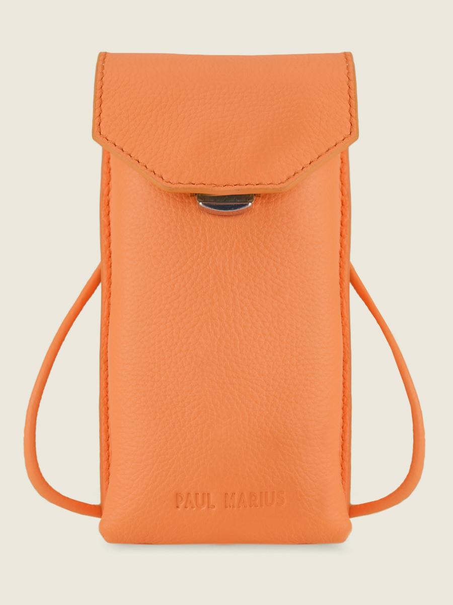 orange-leather-phone-bag-for-women-eva-pastel-apricot-paul-marius-front-view-picture-m71-pt-o