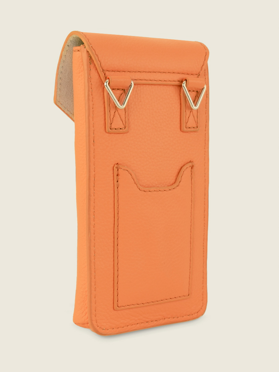orange-leather-phone-bag-for-women-eva-pastel-apricot-paul-marius-side-view-picture-m71-pt-o