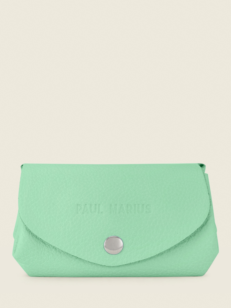 green-leather-purse-for-women-legustave-pastel-mint-paul-marius-front-view-picture-clp-pt-gr