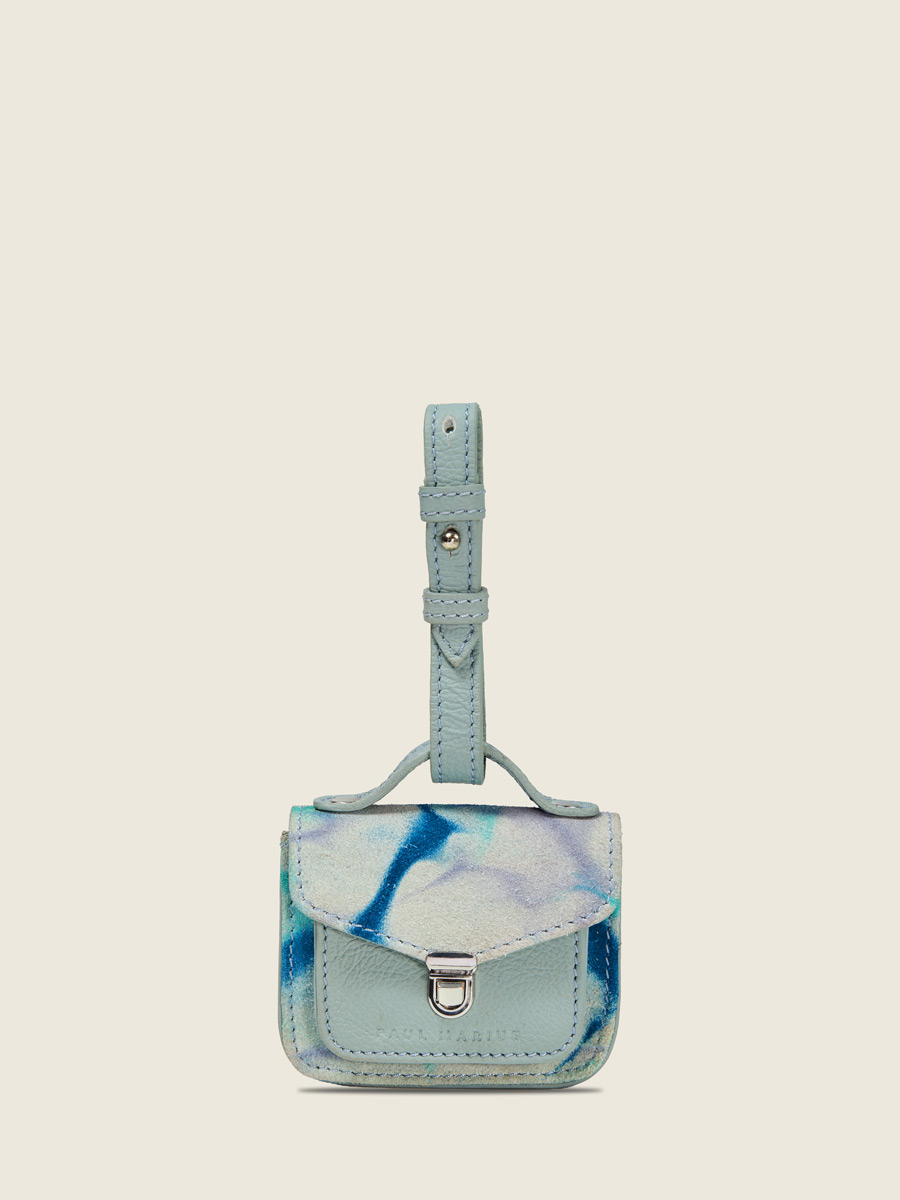 Tie & Dye Blue Mademoiselle George Nano Bag Charm Wallet front view