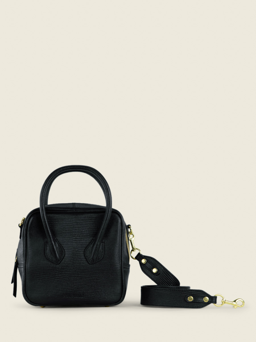jet-black-leather-handbag-raphaelle-1960-paul-marius-front-view-picture-w43-l-b