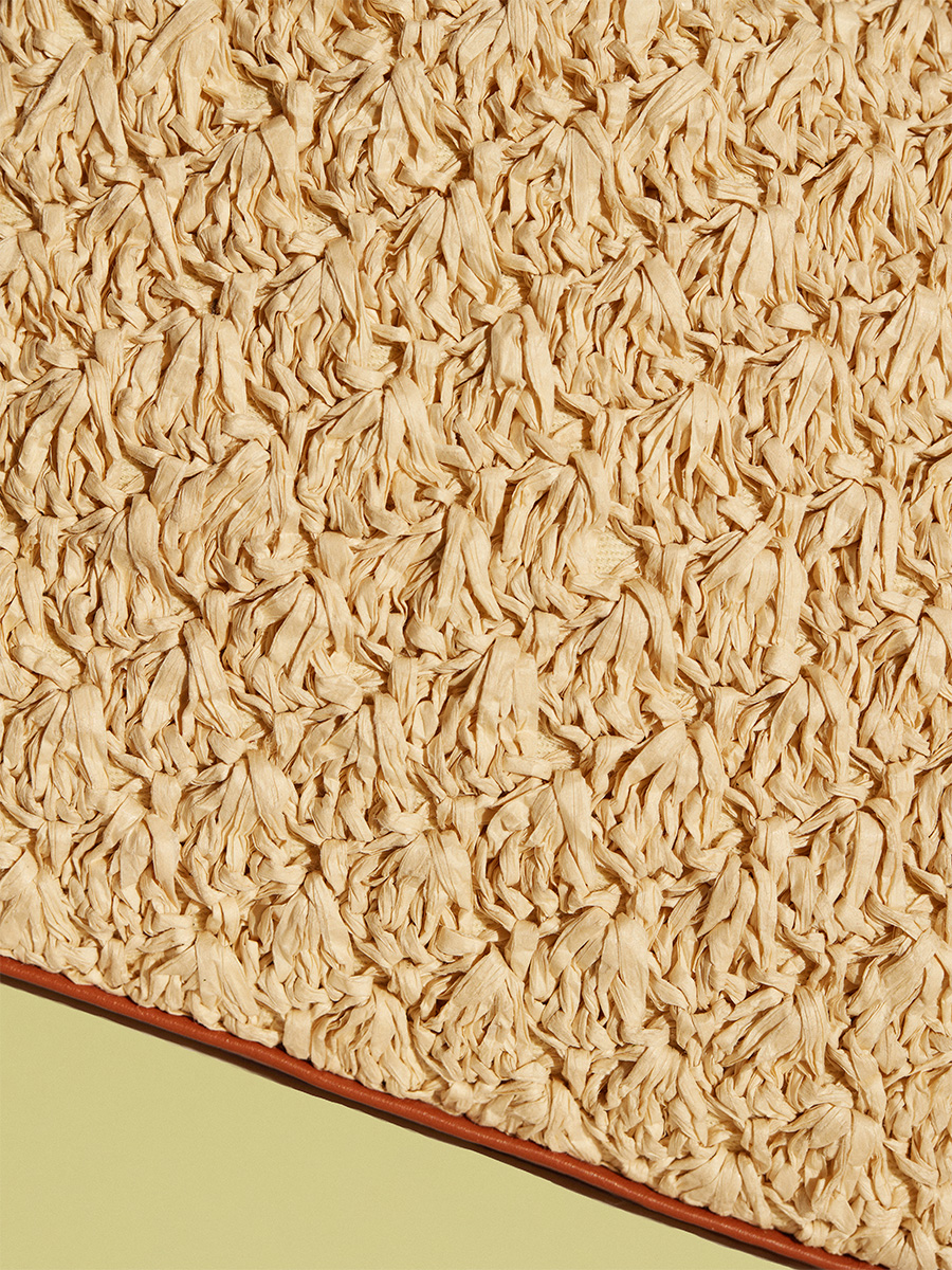 Raffia and leather handbag Mademoiselle George - Raphia focus material photo