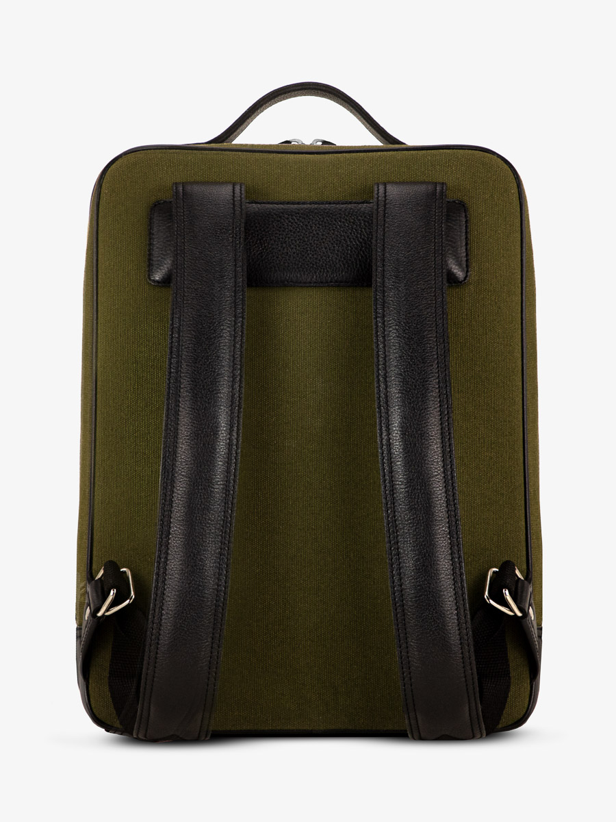 leather-backpack-unisex-black-khaki-back-view-picture-urbain-black-khaki-canvas-paul-marius-b08-obl-gc