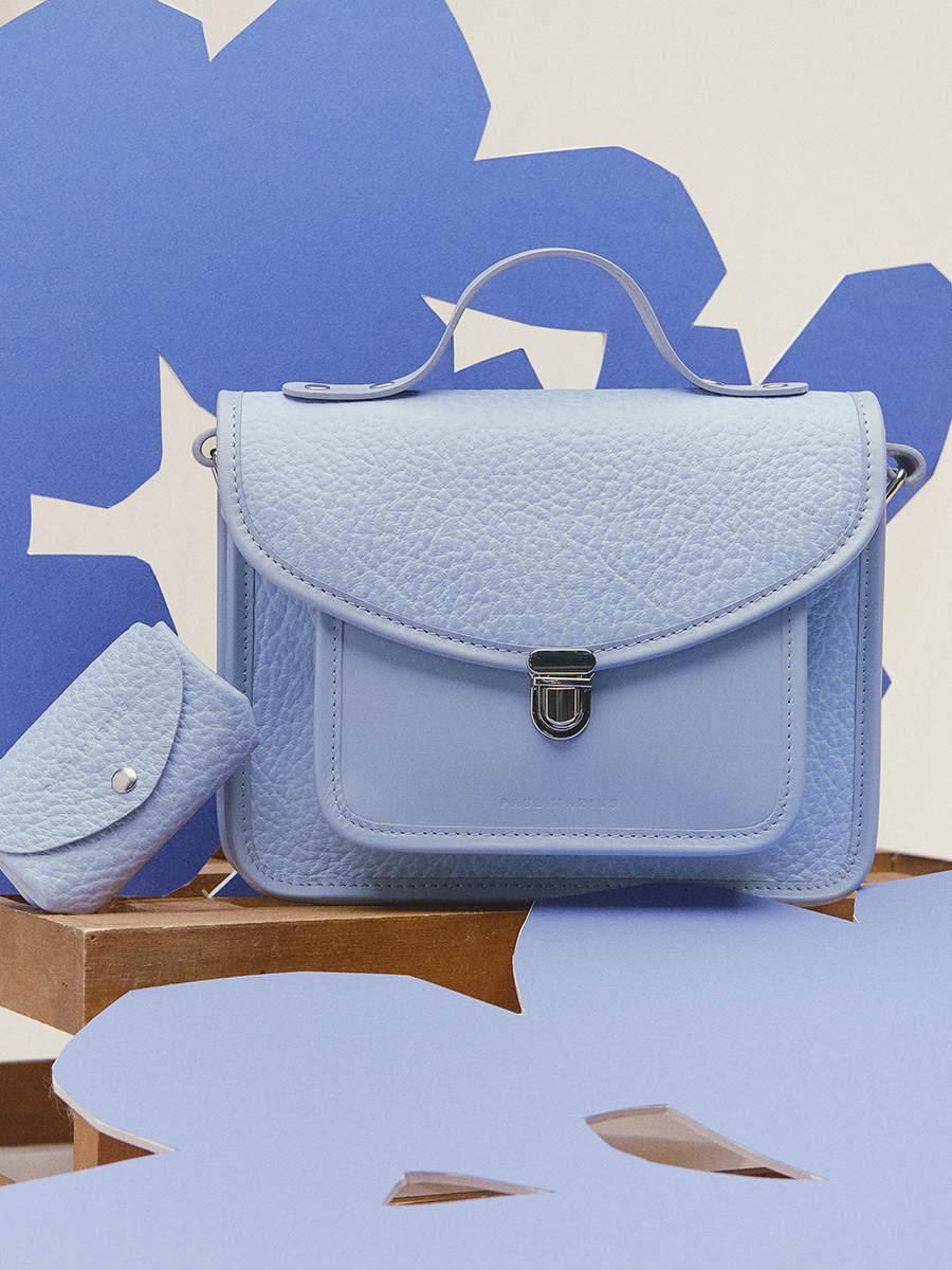 Small purple leather purse LeGustave - Lavender side view