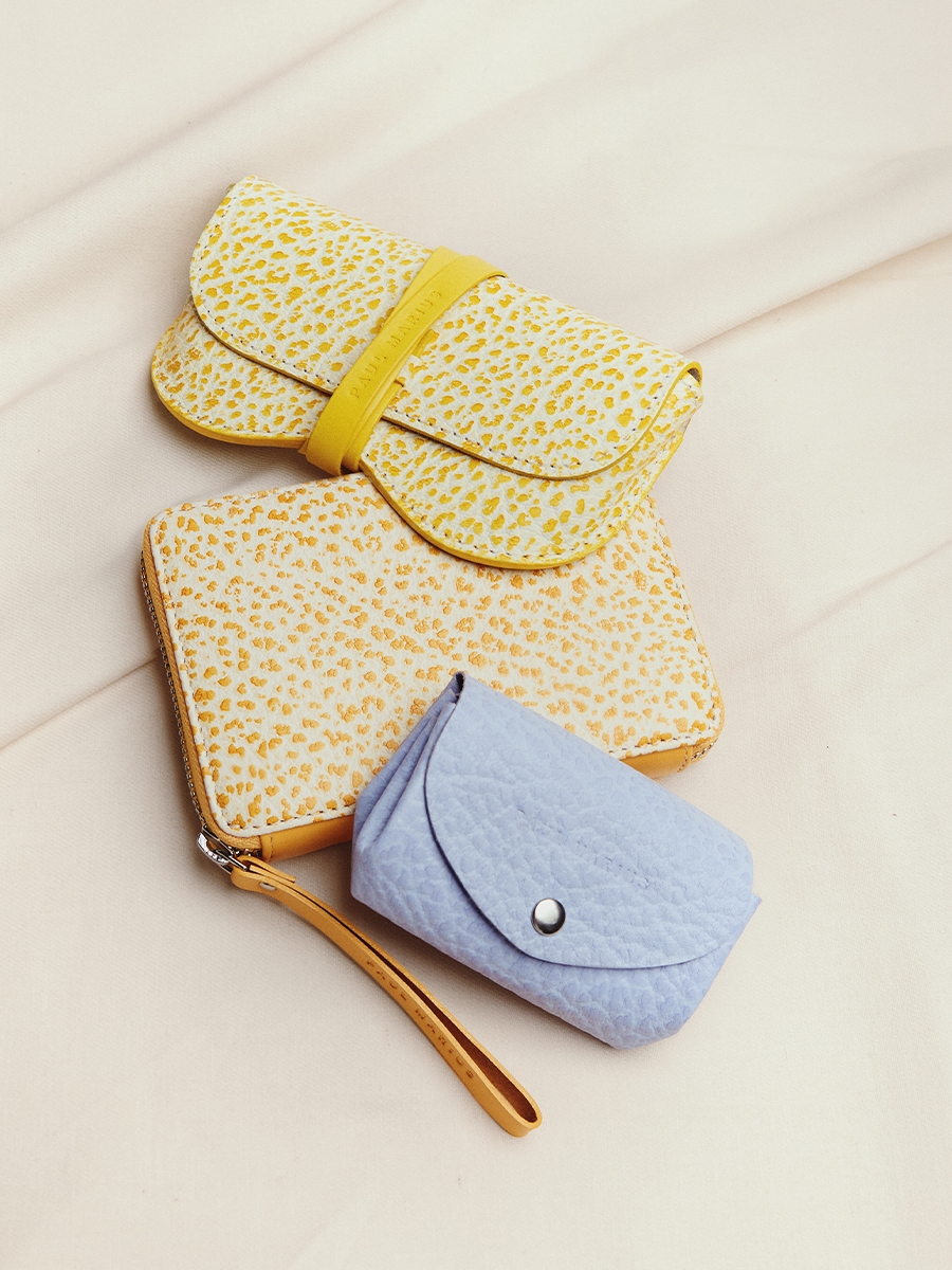 Orange leather wallet LePortefeuille Alice - Orangeade ambient view