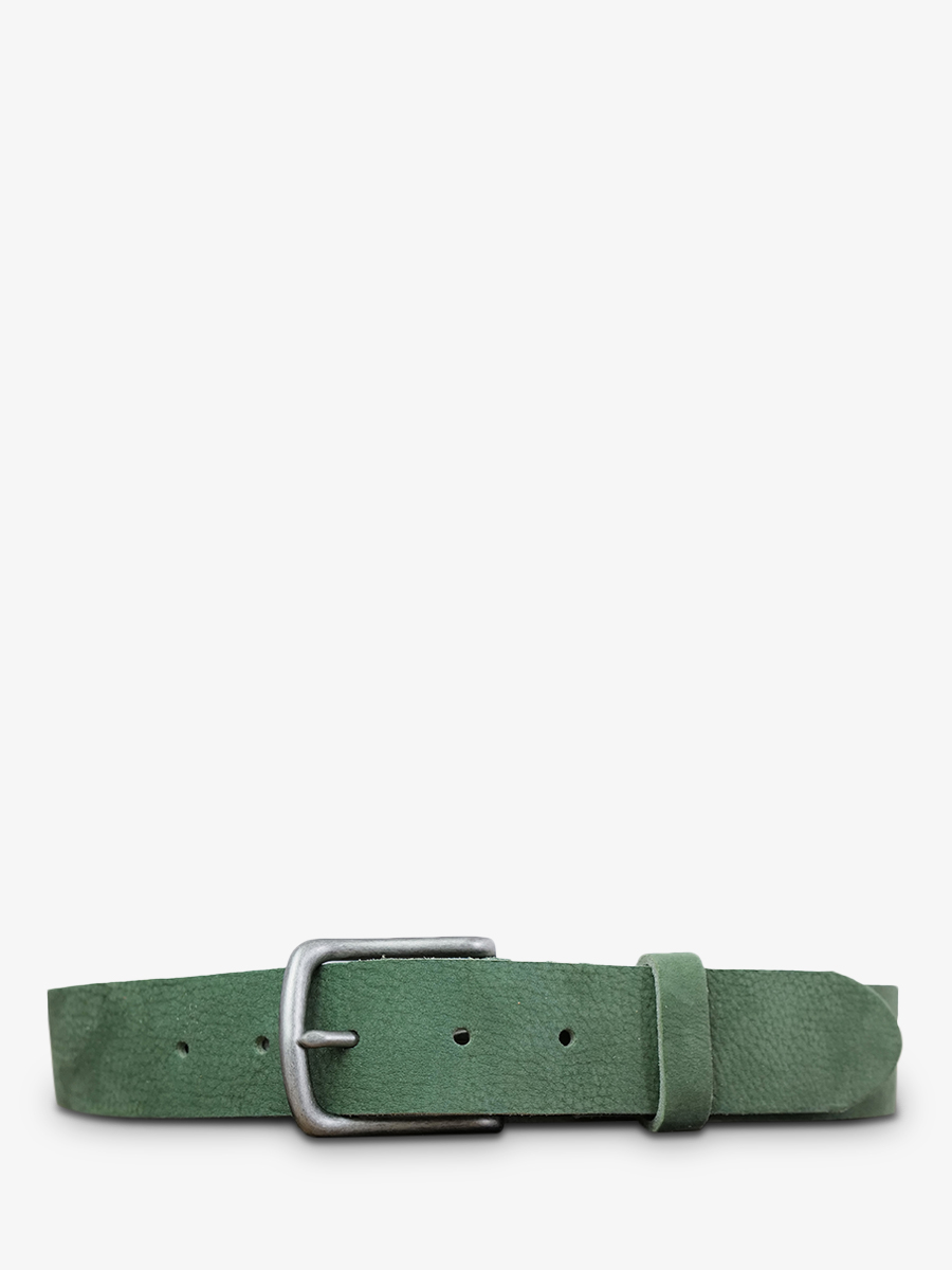 leather-belt-green-front-view-picture-laceinture-magnifique-nubuck--35mm-almond-green-paul-marius-3760125339856