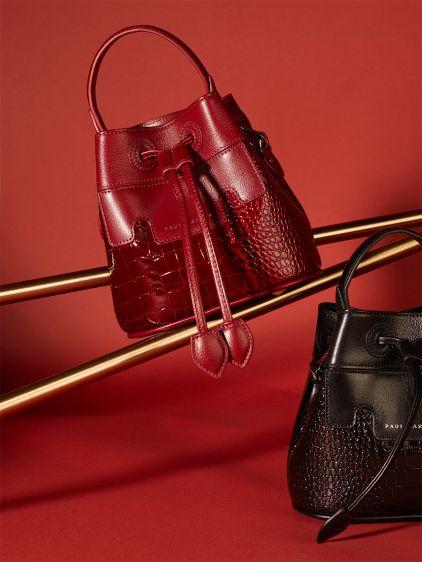 Capucine XS Croco - Patent Burgundy