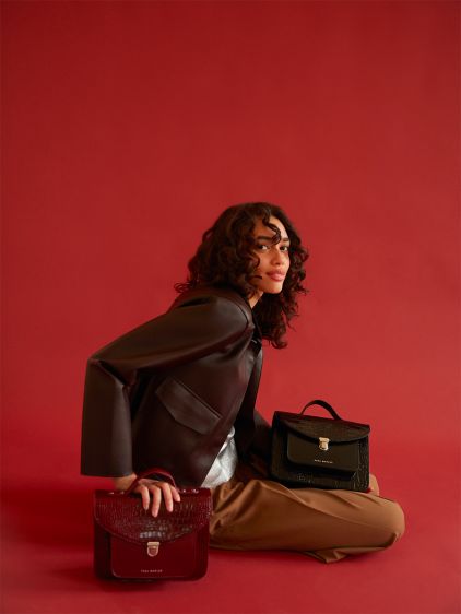 Mademoiselle George Croco - Patent Burgundy