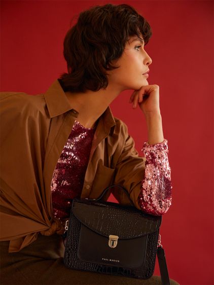 Mademoiselle George Croco - Patent Black