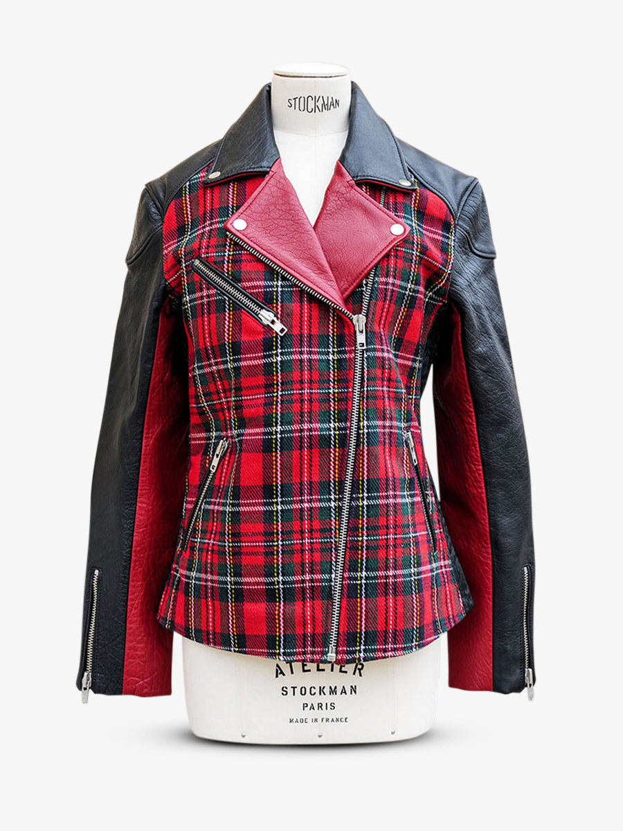 leather-women-jacket-perfecto-red-matter-texture-leperfecto-red-tartan-paul-marius-3760125346946