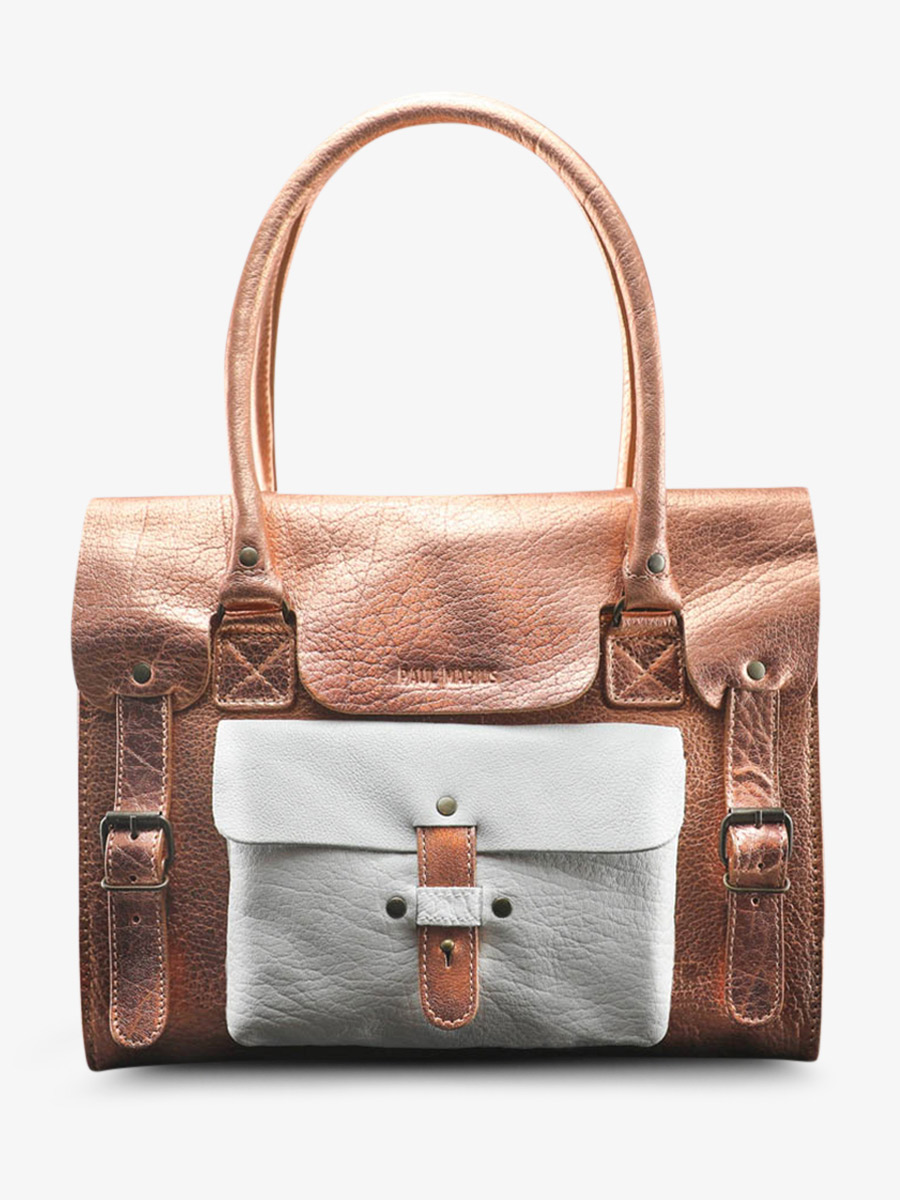 leather-shoulder-bag-for-woman-pink-gold-white-front-view-picture-lerive-gauche--m-rose-gold-white-paul-marius-3760125338606