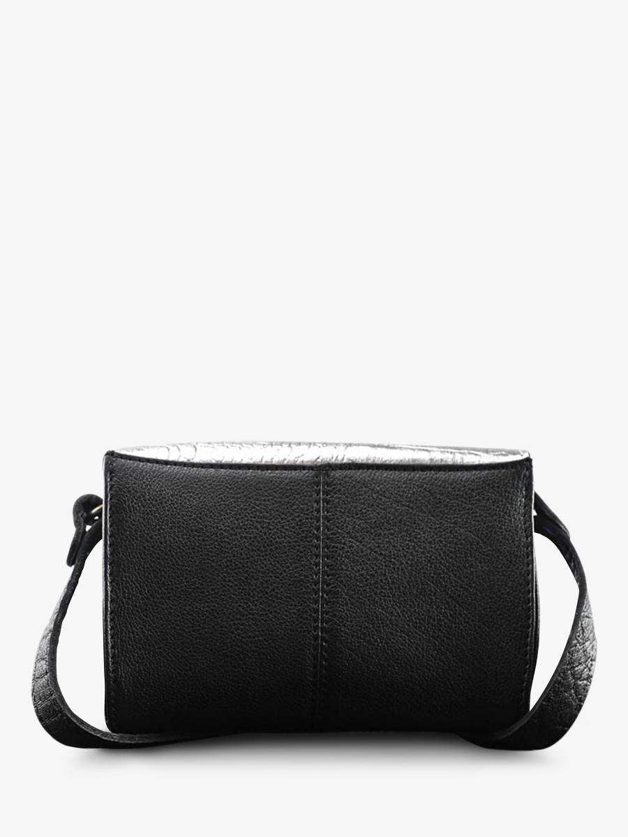shoulder-bag-for-woman-silver-black-rear-view-picture-le-mini-indispensable-caiman-silver-black-paul-marius-3760125338750