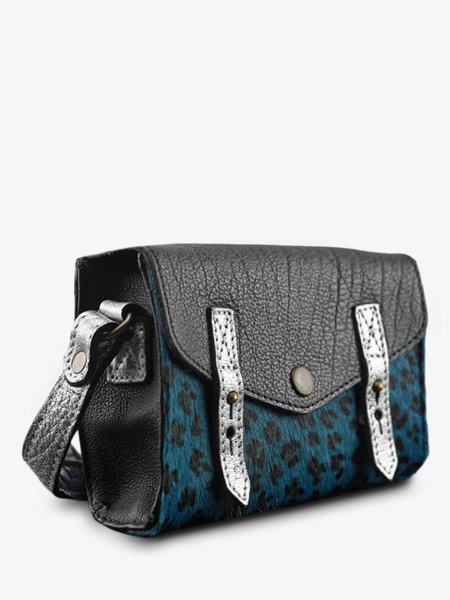 shoulder-bag-for-woman-blue-silver-side-view-picture-le-mini-indispensable-leopard-pool-blue-silver-paul-marius-3760125338743