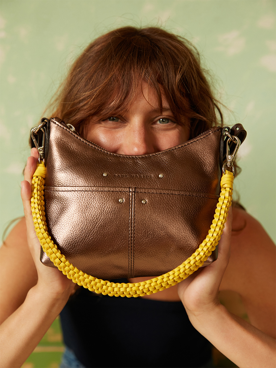 Removable yellow bag strap  LeScoubidou - Yellow inside view