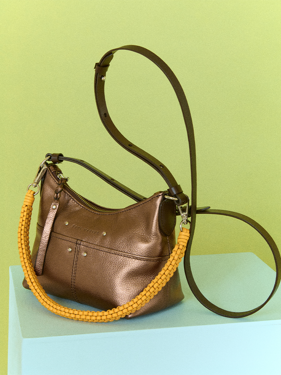Removable orange bag strap  LeScoubidou - Orange back view
