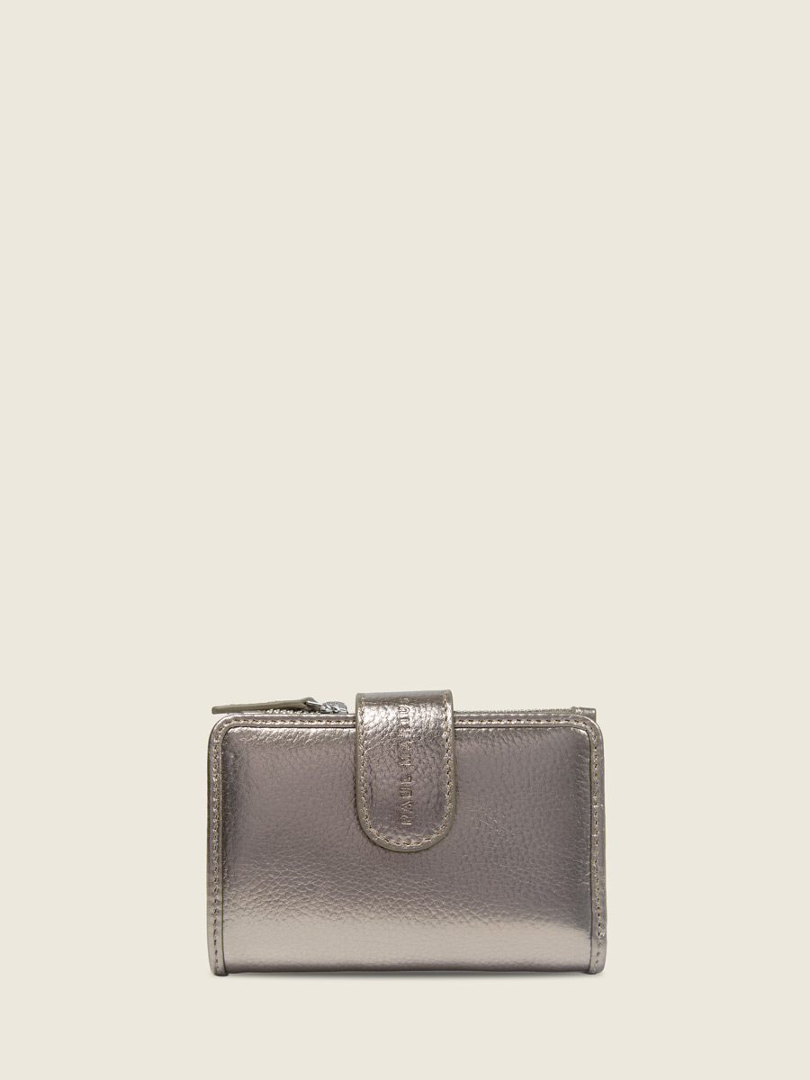 Silver wallet Valentine - Steel front view