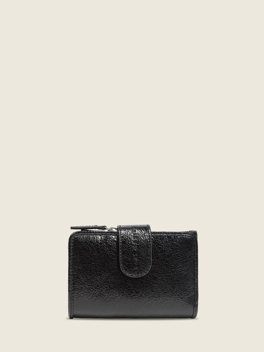 Shimmering black wallet Valentine - Eclipse front view