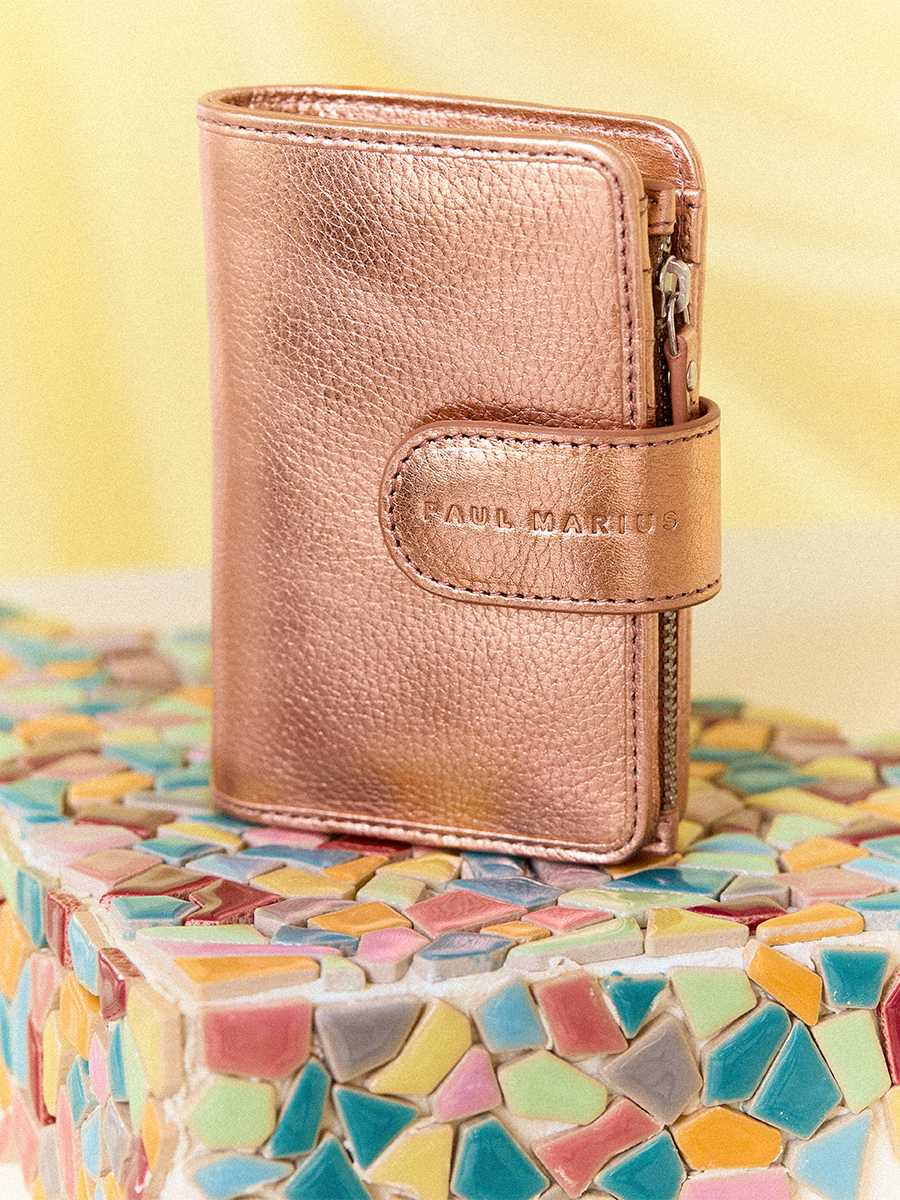 Rose gold wallet Valentine - Rose Gold side view