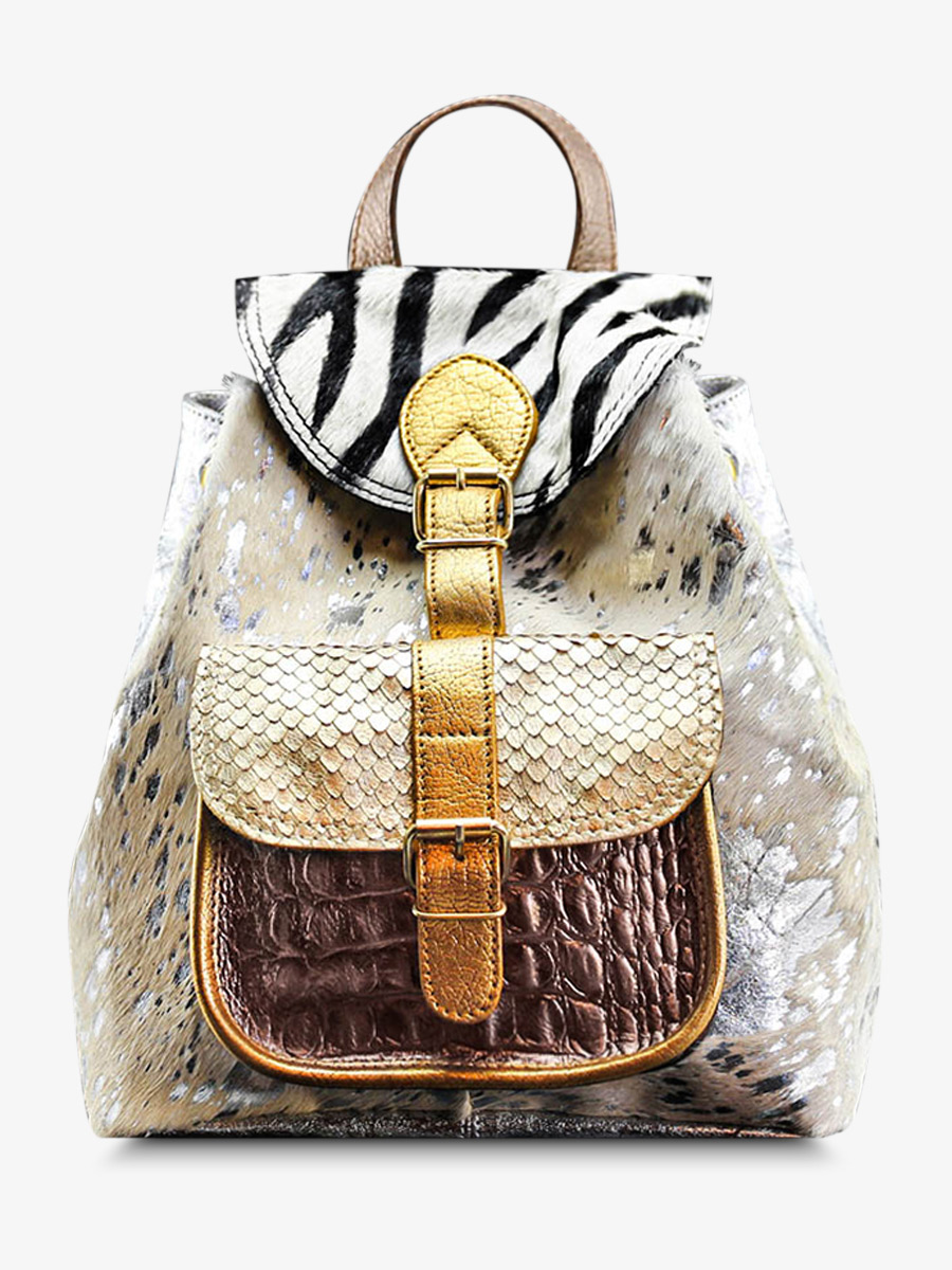 leather-backpak-for-woman-silver-gold-copper-front-view-picture-lebaroudeur-chimere-silver-gold-copper-paul-marius-3760125336985