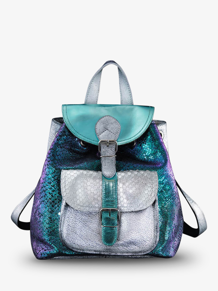 leather-backpak-for-woman-blue-white-front-view-picture-lebaroudeur-chimere-polar-paul-marius-3760125342030