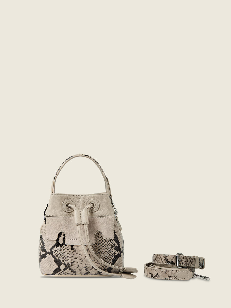 Small bucket galet python handbag Capucine XS Python - Galet front view