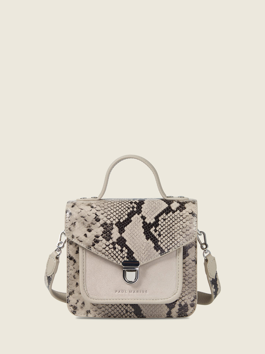 Galet python leather handbag Mademoiselle George XS Python - Galet front view